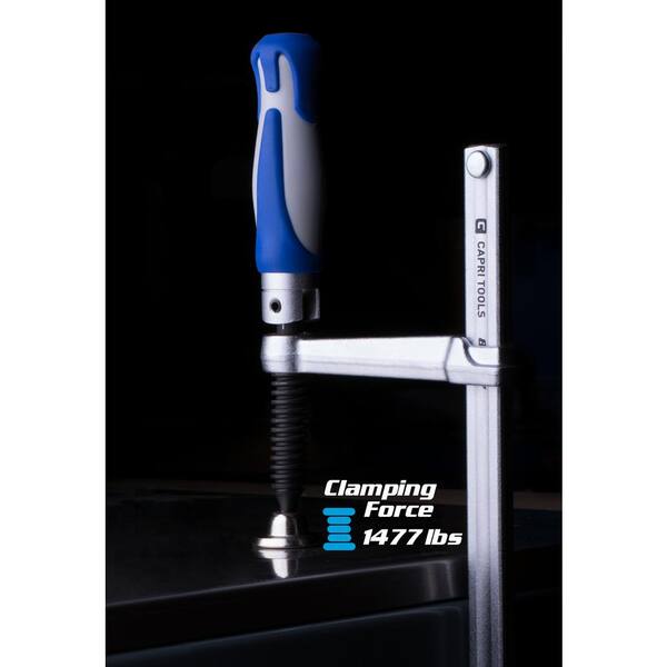 Capri Tools 12" 1,477 lb All Steel Bar Clamp with Foldable Ergonomic Handle 