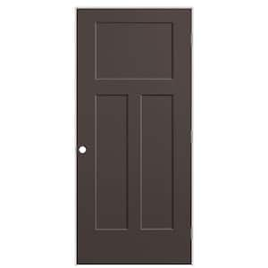 36 in. x 80 in. 3-Panel Winslow Left-Hand Solid Core Willow Wood Molded Composite Single Prehung Interior Door