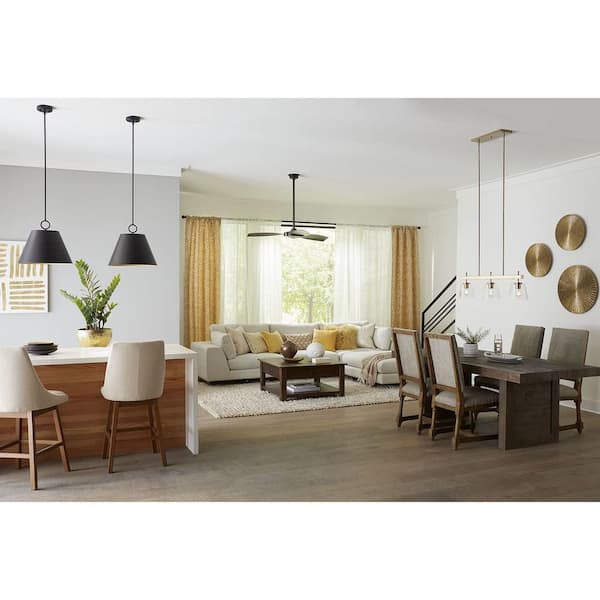 Progress Lighting Parkhurst 3-Light Matte Black Traditional Lantern Medium Hanging Pendant Light