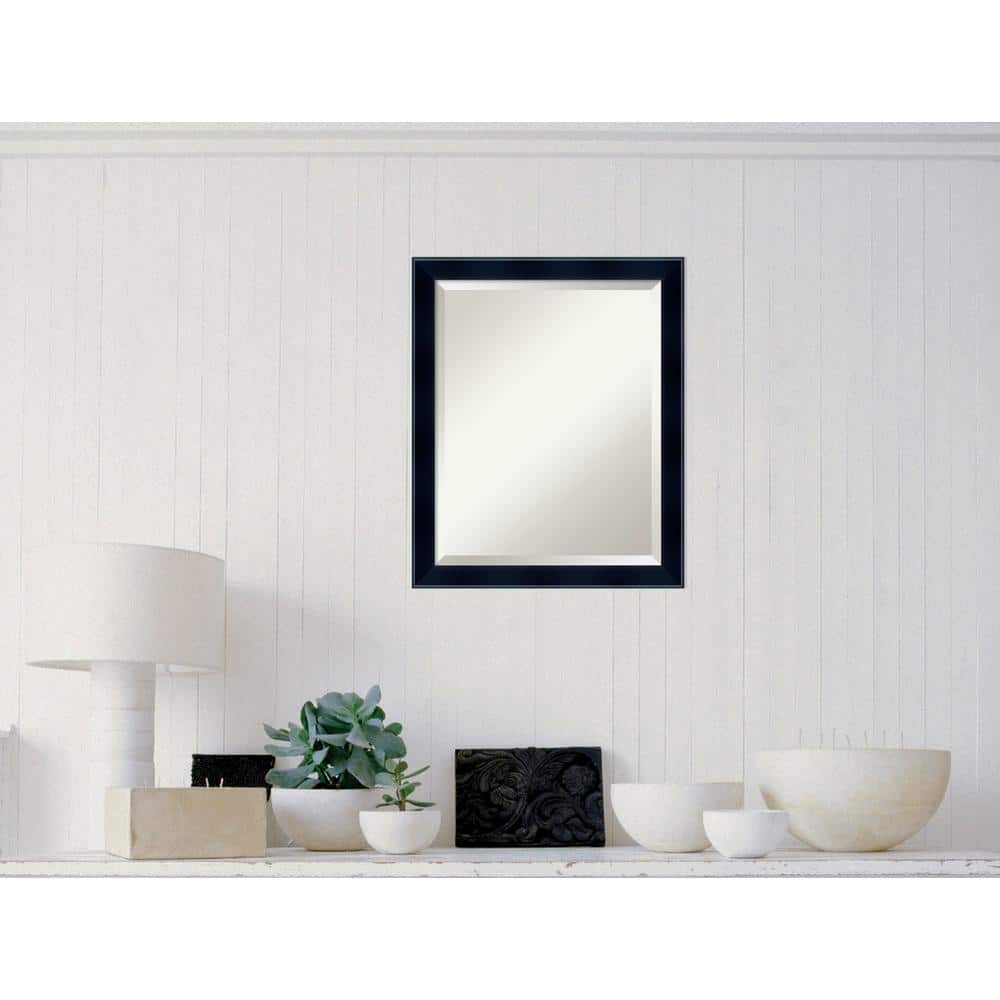UPC 813454010101 product image for Medium Rectangle Satin Black Contemporary Mirror (22.5 in. H x 18.5 in. W) | upcitemdb.com