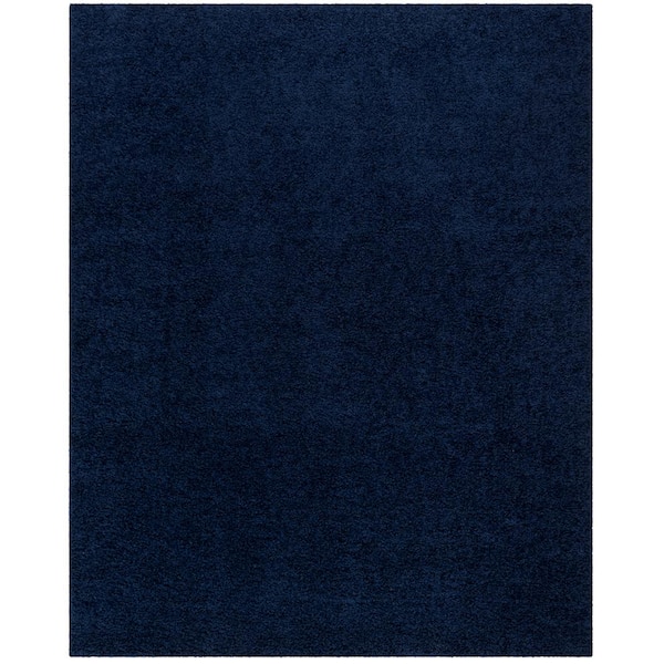 Athens Shag 10 ft. x 14 ft. Navy Solid Color Gradient Area Rug