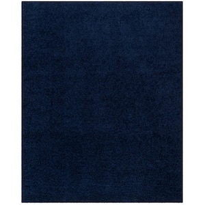 Athens Shag Navy 9 ft. x 12 ft. Solid Area Rug