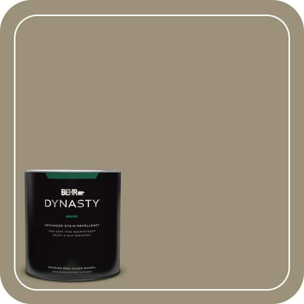 BEHR DYNASTY 1 qt. #N340-5 Grassy Savannah One-Coat Hide Semi-Gloss Enamel Interior Stain-Blocking Paint and Primer