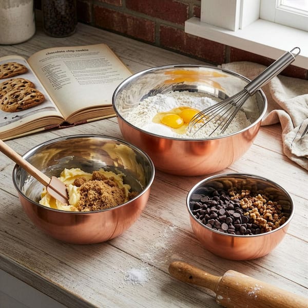 KINGS COUNTY TOOLS 3 Piece Copper Mixing Bowl Set GW86A09-05 - The