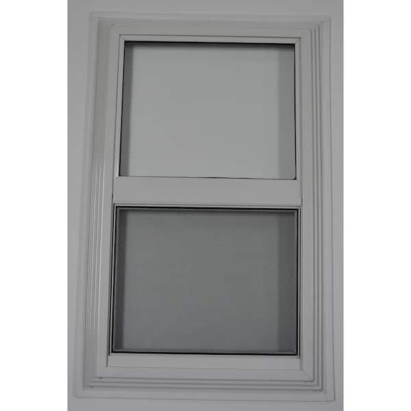 Vertical Two-Track Storm Window with Screen On Bottom - White Frame