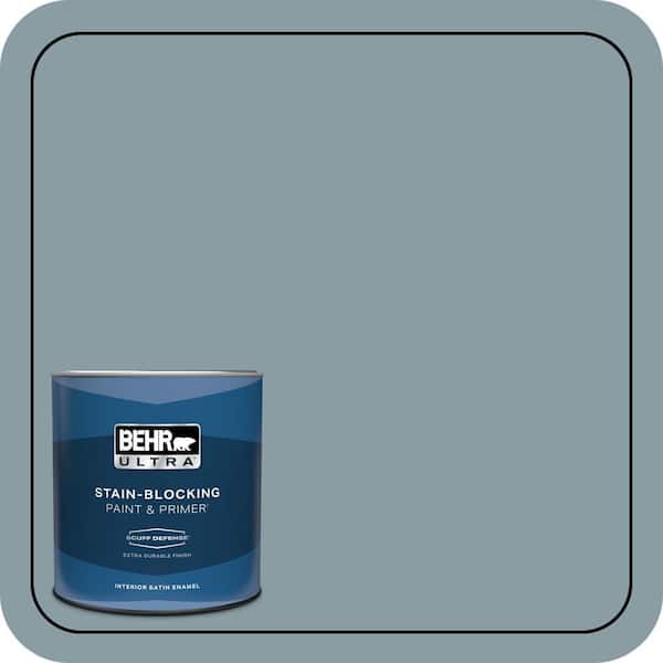 BEHR ULTRA 1 qt. #540F-4 Shale Gray Extra Durable Satin Enamel Interior Paint & Primer
