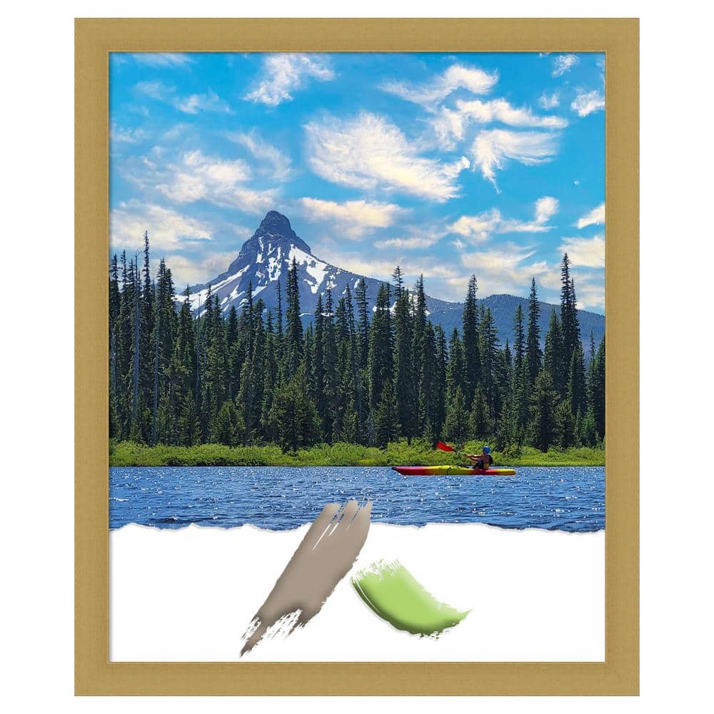 Grace Brushed Gold Narrow Polystyrene Wall Picture Frame 18x22