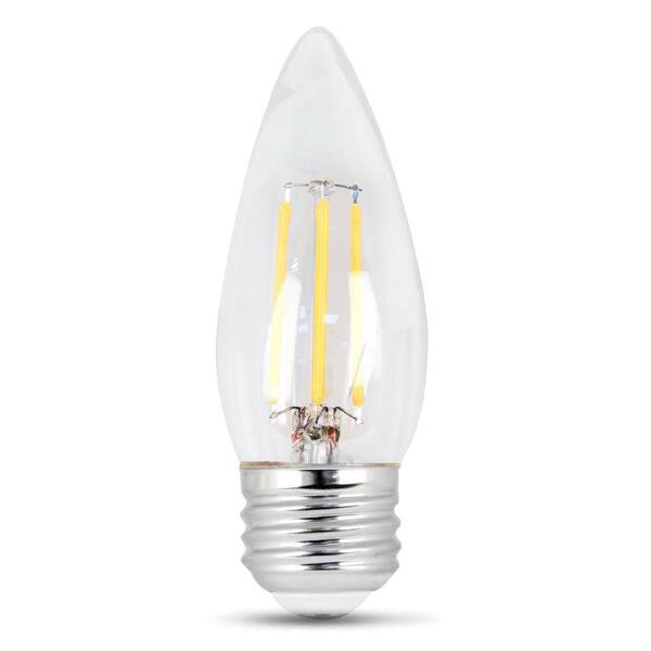 Feit Electric 40W Equivalent Daylight (5000K) B10 Dimmable Filament LED Clear Glass Light Bulb (48-Pack)