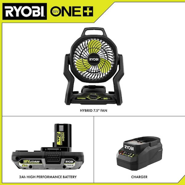 RYOBI ONE+ 18V Hybrid Cordless 7-1/2 in. Fan 30TH Anniversary Kit