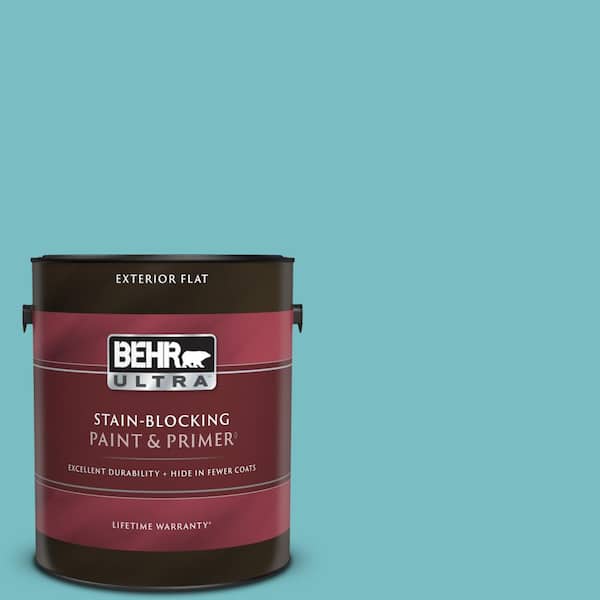 BEHR ULTRA 1 gal. #M460-4 Pure Turquoise Flat Exterior Paint & Primer