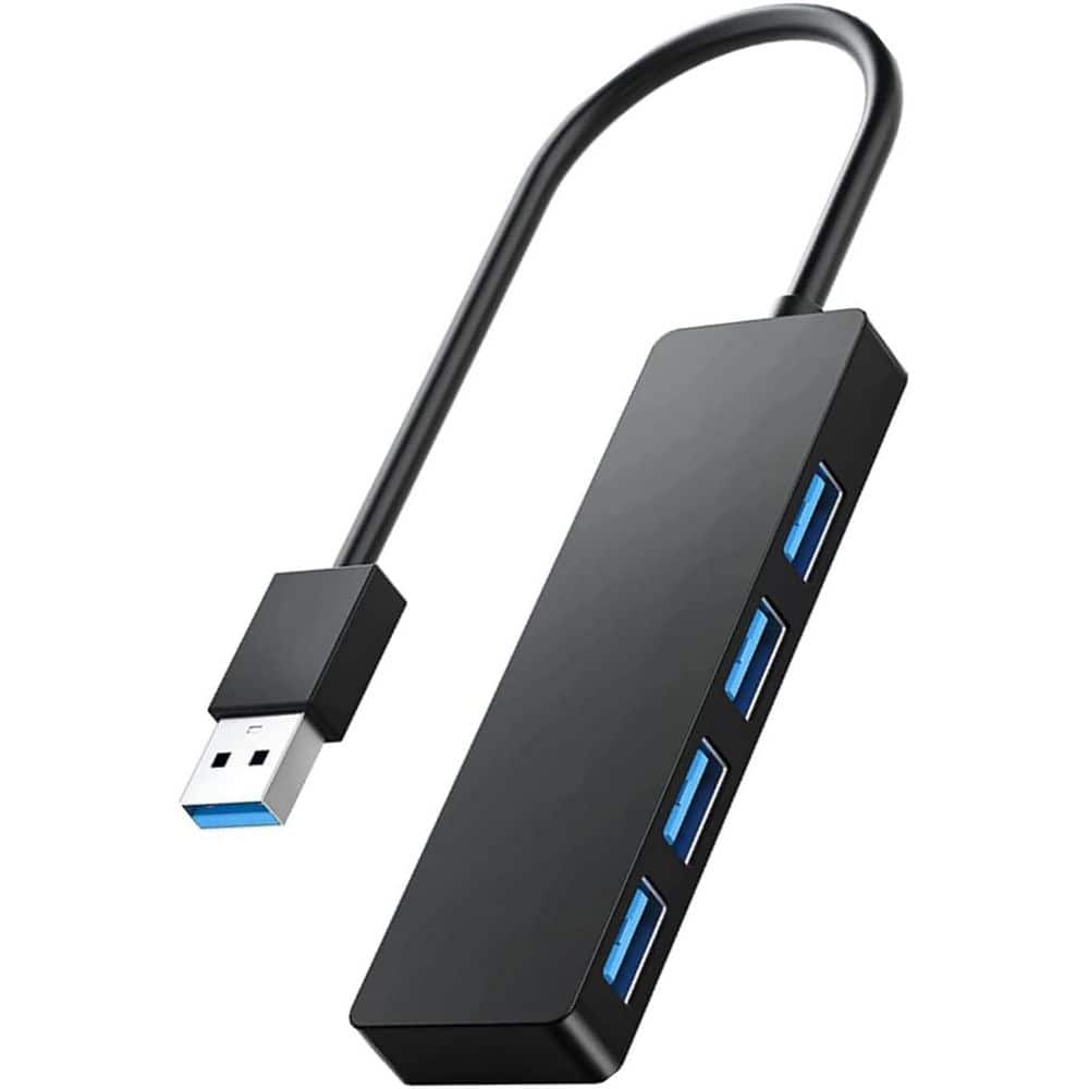 4-Port USB 3.0 Hub Splitter-Compact Multiport Adapter for Laptops, Desktops
