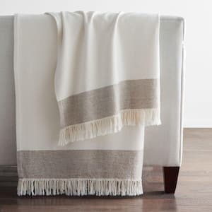Company Cotton Salma Collection Ivory/Beige Throw Blanket
