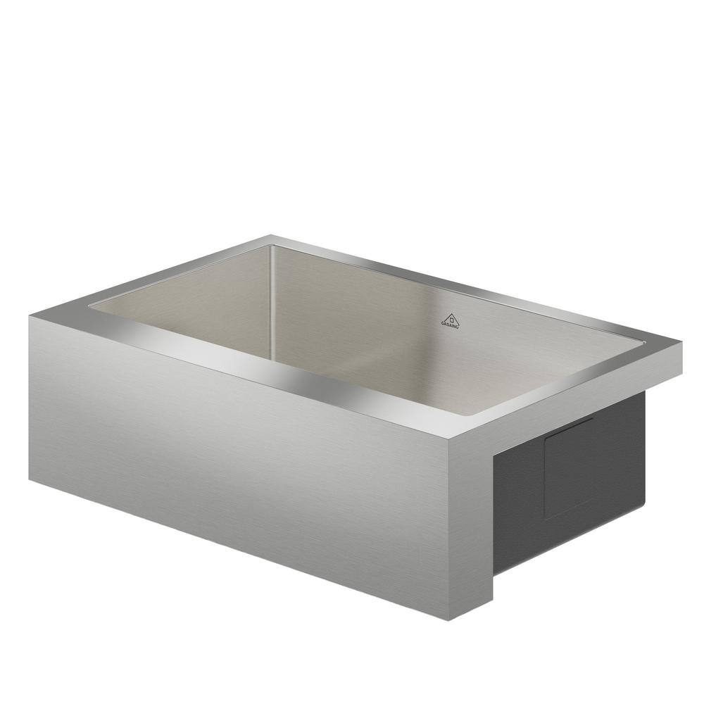 33" Brushed Stainless Steel Farmhouse Kitchen Sink with Matte Black Faucet