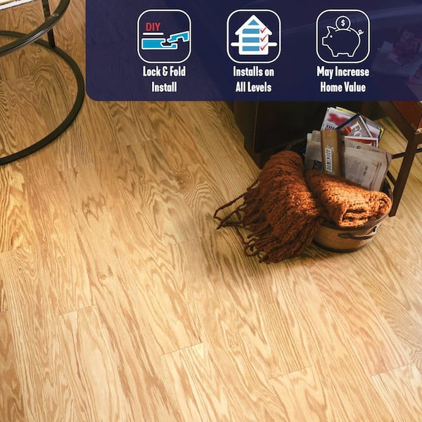Turlington Natural Oak 3/8 in. T x 5 in W Click Lock Smooth Engineered Hardwood Flooring (22 sq.ft./ctn)