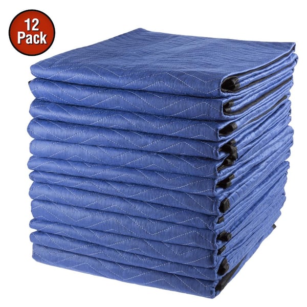 Stalwart Oversized Dual Layer Padded Moving Blanket Set (12-Pack)