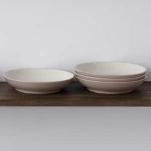 Colorwave Sand 9 in., 35 fl.oz (Tan) Stoneware Coupe Pasta Bowls, (Set of 4)