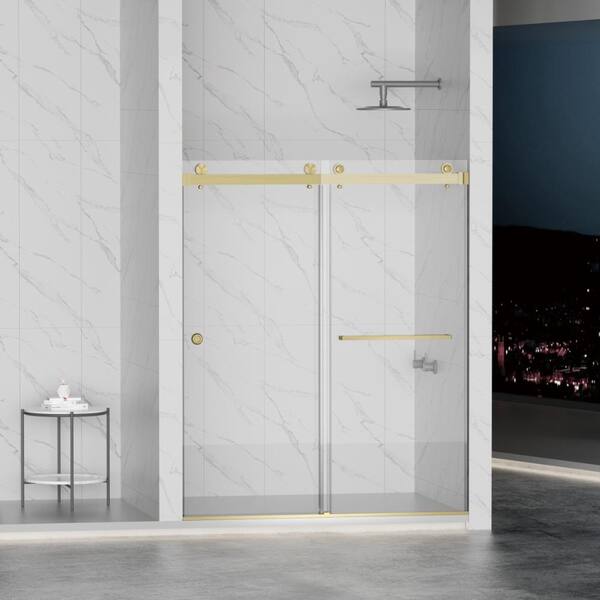 ZXDDMS 55 in.-59 in.W x 72 in.H Double Sliding Frameless Shower