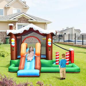 Snow Bounce House Inflatable Bouncer Jump Climbing Slide with BallPit and tunnel