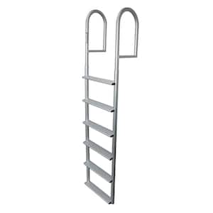 6-Rung 20-in. Wide Aluminum Boat Dock Ladder with 4-inch Wide Rungs for Seawalls and Stationary Boat Dock Systems
