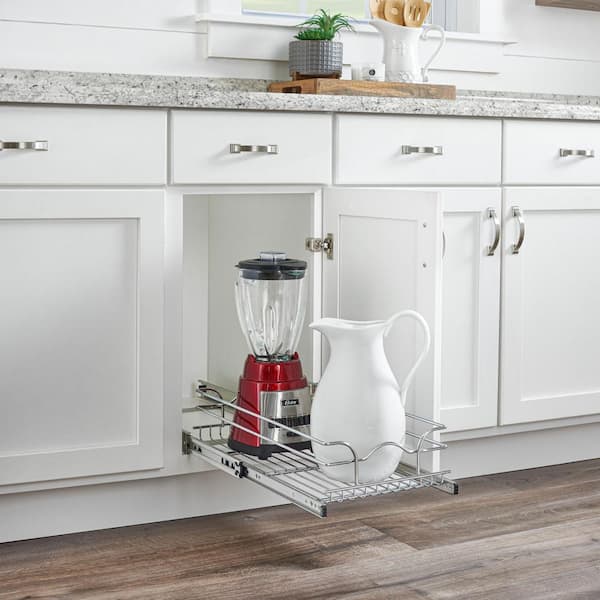 Silver Kitchen Cabinet Pull Out Shelf Organizer, 12 in. x 20 in.