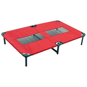 Large 42 in. Red Elevated Pet Bed Comfort Cot