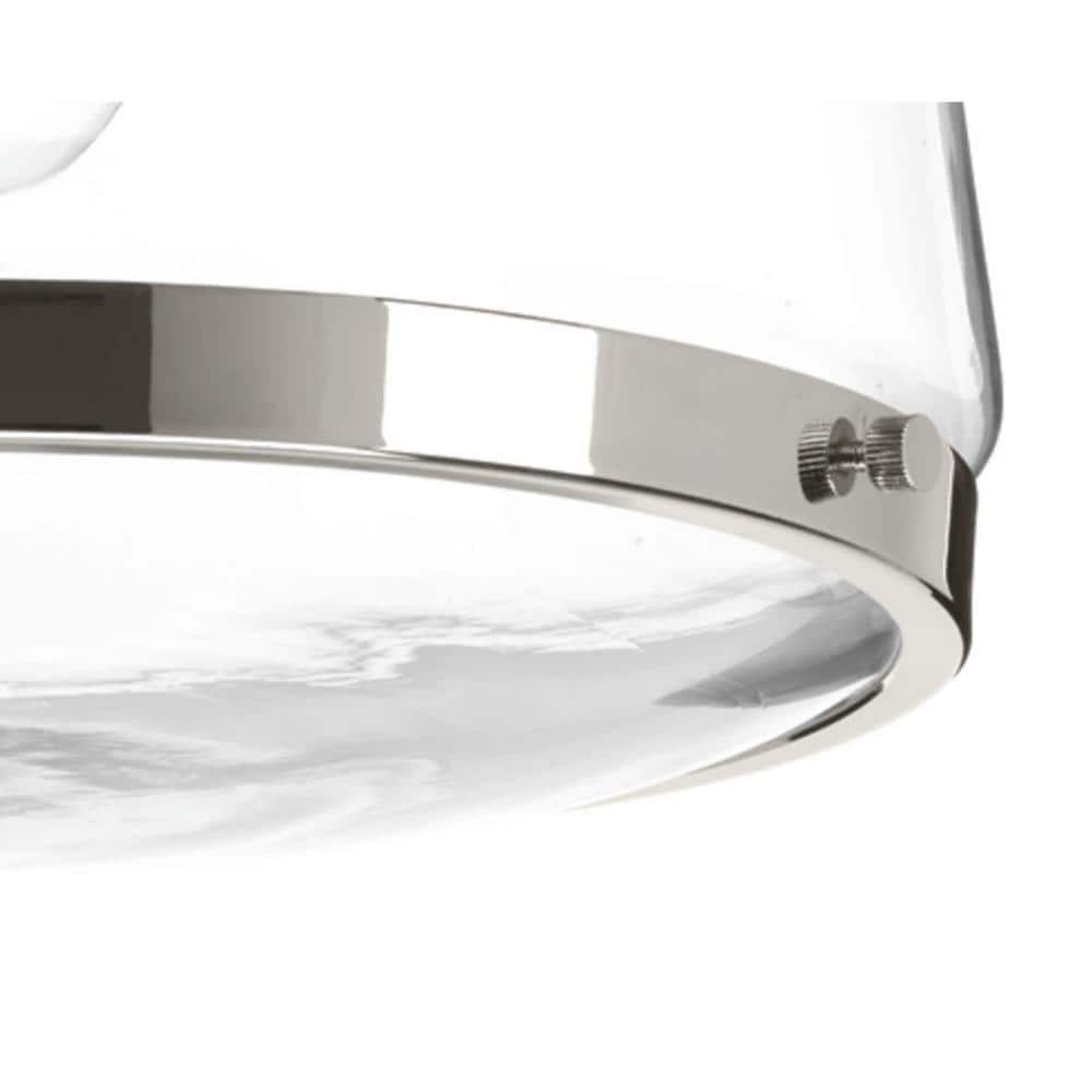 Judson Polished Nickel 12" Flush Mount Light with Clear Glass Globe