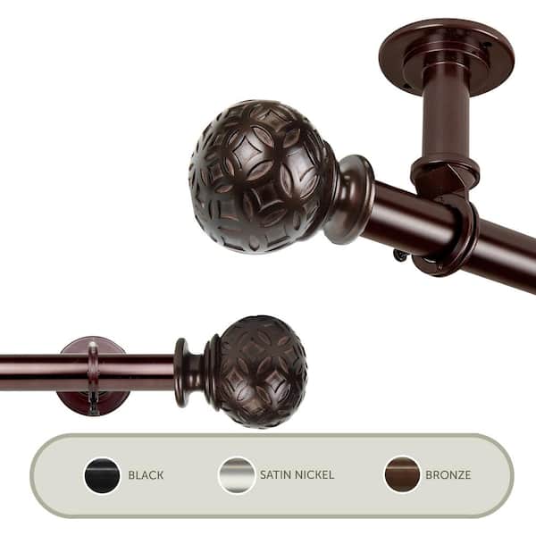 Rod Desyne Odelia Ceiling 160 in. - 240 in., 1 in. Dia Single Curtain Rod/ Room Divider in Bronze