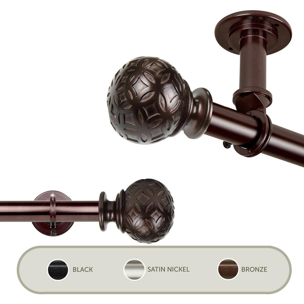 Odelia Ceiling 66 in. - 120 in., 1 in. Dia Single Curtain Rod/ Room Divider in Bronze price history on PriceWatchPro
