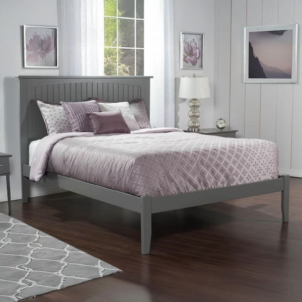AFI Nantucket King Platform Bed with Open Foot Board in Grey