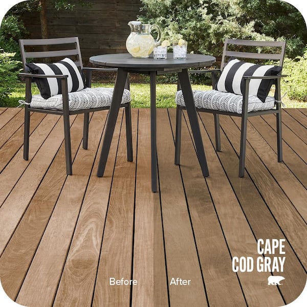 1 gal. #ST-365 Cape Cod Gray Semi-Transparent Waterproofing Exterior Wood Stain