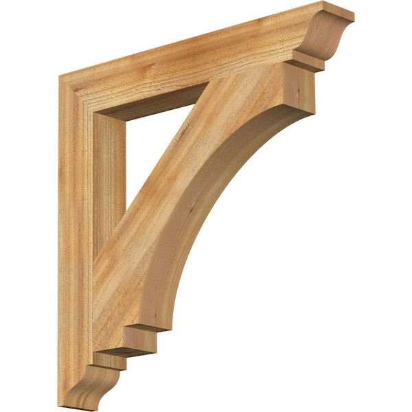 Ekena Millwork 4 in. x 28 in. x 28 in. Western Red Cedar Imperial Traditional Rough Sawn Bracket