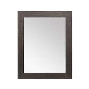 32 in. W x 46 in. H Rectangle Framed Scratched Black Mirror