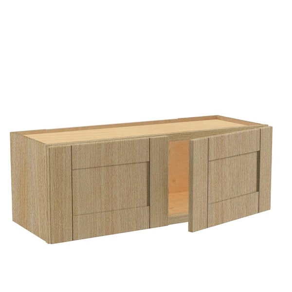 Washington 33 in. W x 12 in. D x 12 in. H Assembled Plywood Wall Kitchen Cabinet in Vanguard Oak with Soft Close Doors