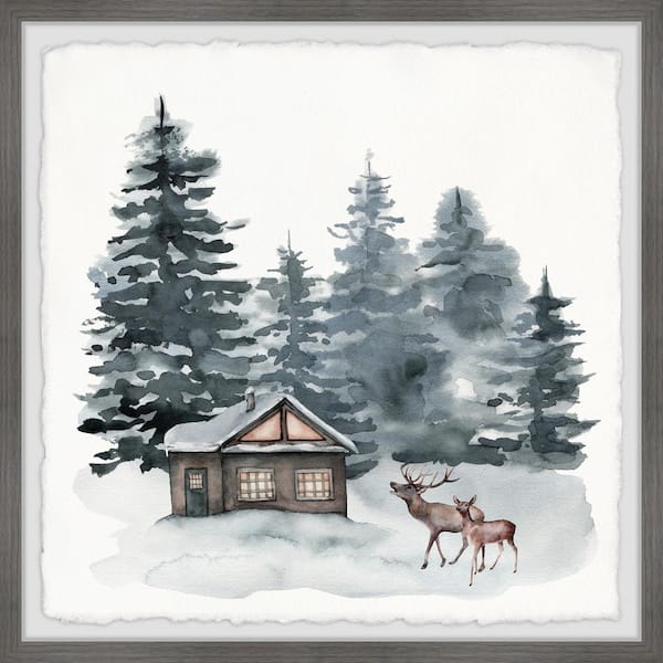 HD wallpaper: brown deer on snow illustration, winter, forest