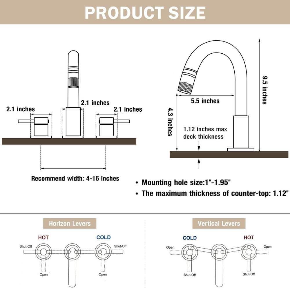 Brushed Nickel Double Handle Widespread Bathroom Faucet