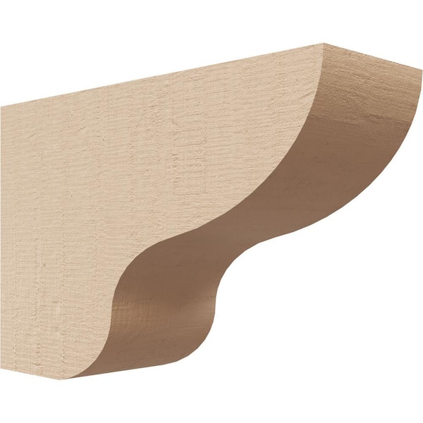 Ekena Millwork 2 in. x 4 in. x 6 in. Series 3 Classic Greensboro Rough Cedar Woodgrain Timberthane Polyurethane Corbel, Primed Tan