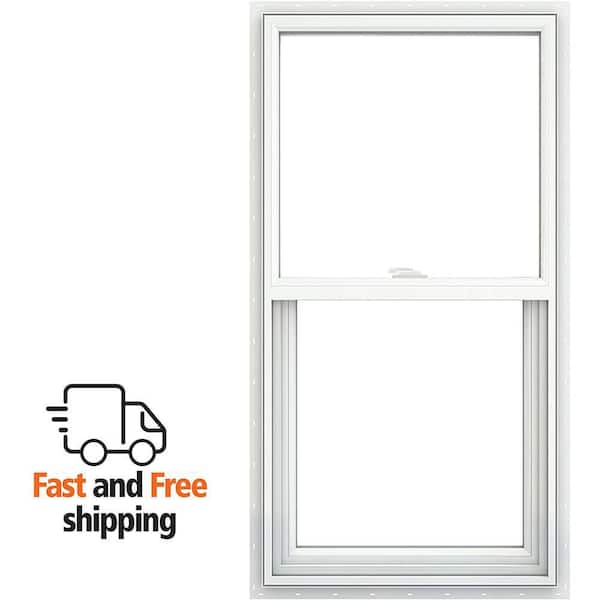 V-2500 Series 29.5 in. x 53.5 in. Single Hung Vinyl Low-E White Nail Fin Frame Tilt-In New Construction Window