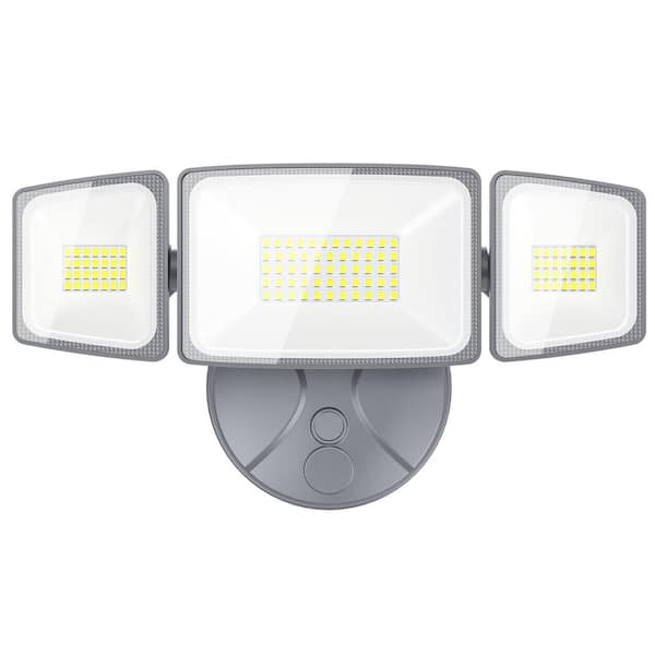 IP65 Waterproof 400 Watt Equivalent 6000 Lumen 180° Gray Integrated LED Flood Light