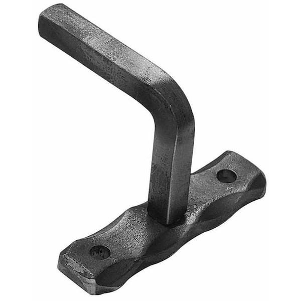 arteferro 3-1/2 in. x 2-7/8 in. Solid Hammered Edged Design Raw Forged Iron Handrail Support