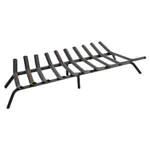 36 in. L Black Sturdy Tapered Fireplace Grate for Logs