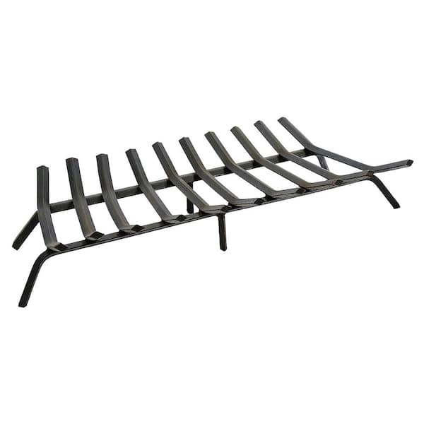 ACHLA DESIGNS 36 in. L Black Sturdy Tapered Fireplace Grate for Logs