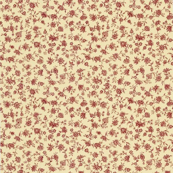 The Wallpaper Company 8 in. x 10 in. Red Floral Trail Accent Toile Wallpaper Sample