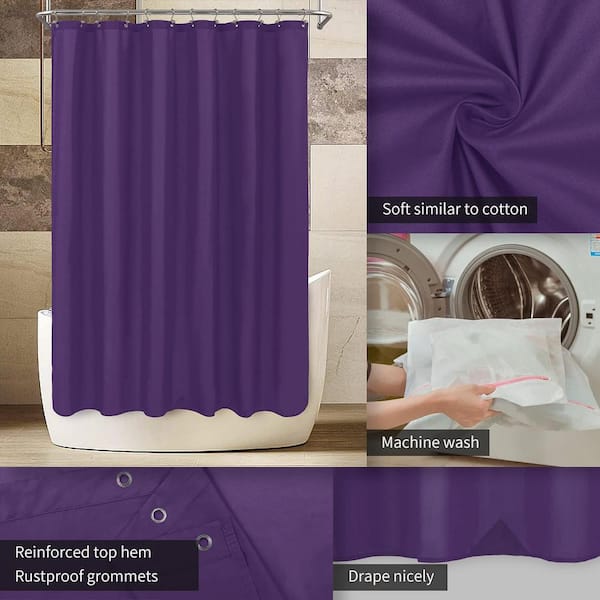 Aoibox 72 In W X L Waterproof Fabric Shower Curtain Purple Snph004in354 The