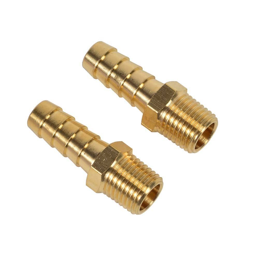 "3/8 in Barb x 1/4 in NPT Male Brass Hose Barb Pipe Fitting Adapter, 2-Pack Fitting, 3/8"" 1/4""" price history on PriceWatchPro