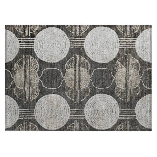 Chantille Machine Washable Indoor/Outdoor Abstract ACN3064 Graphite 3 ft. x 4 ft. Area Rug