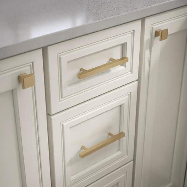 25-Pack Square Bar 3-3/4 in. (96 mm) Modern Champagne Bronze Cabinet Drawer Pulls