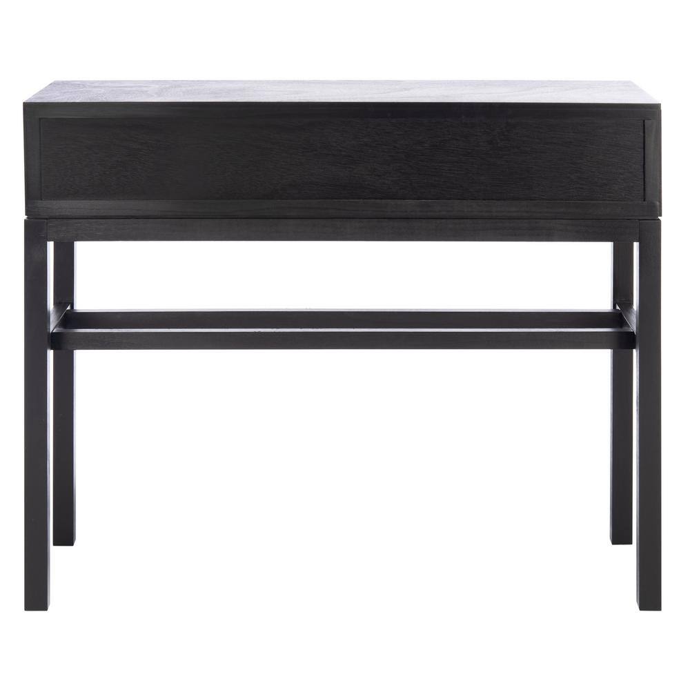 Modern Black and Greige Chevron Console Table with Storage