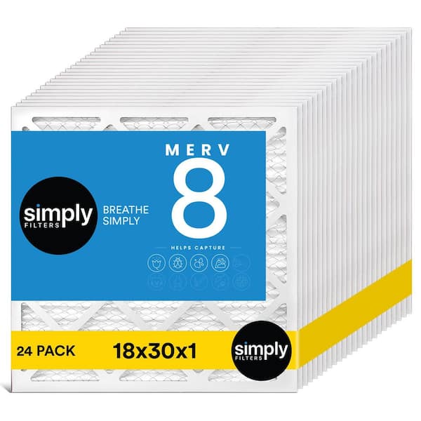 18 in. x 30 in. x 1 in. MERV 8 FPR 5-Pleated Furnace Air Filter (24-Pack)