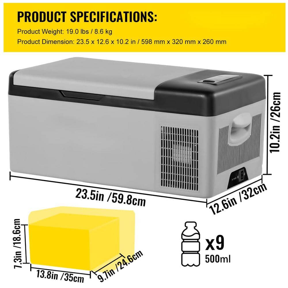 Compact Silver Smart Portable Car Refrigerator for RV
