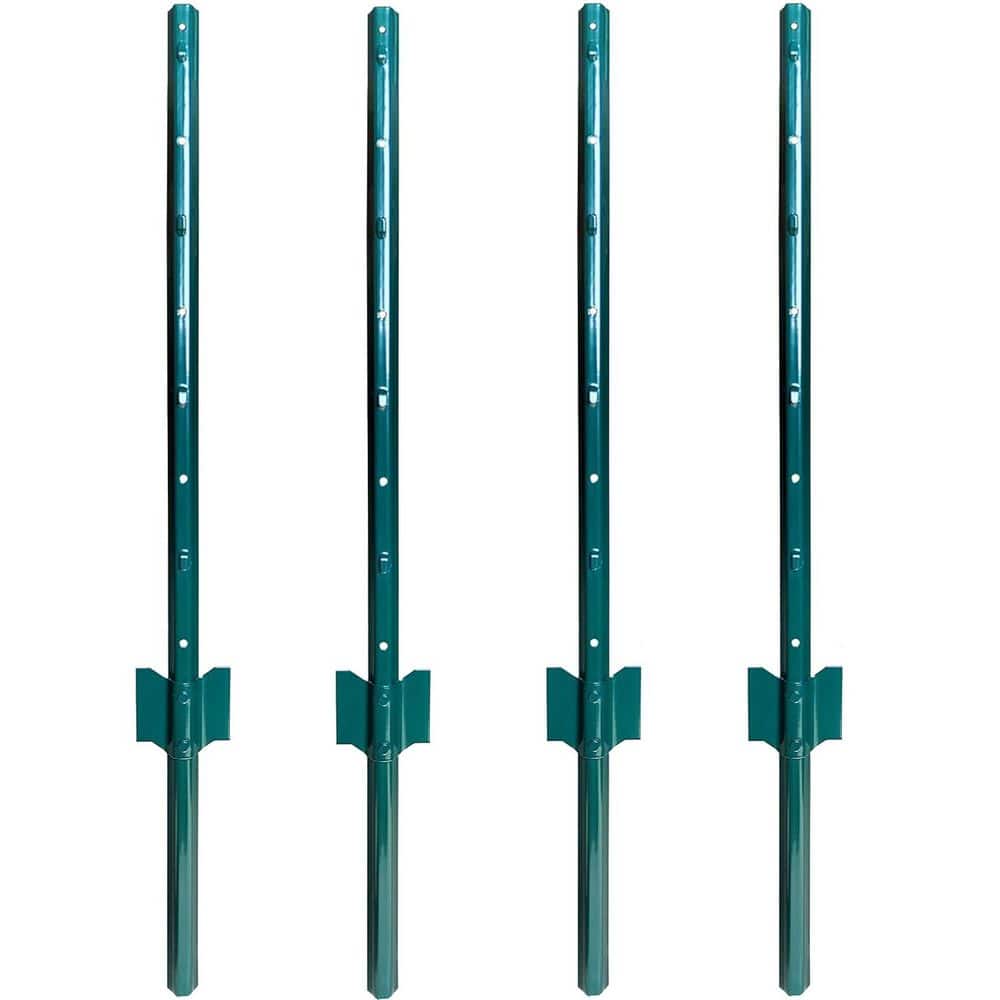 Fence Post 4 ft L x 1/8 in W x 1/8 in H Green Steel No Dig Garden U Fence Anchor Plate 4 Pack price history on PriceWatchPro